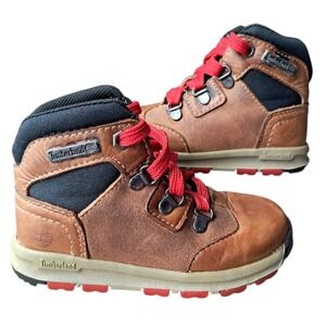 Timberland Earthkeepers Scramble Boots Brown Red Lace Up Waterproof Toddler 6